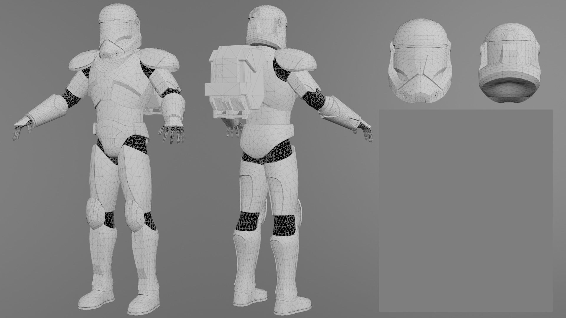 Republic Commando Clone Wars  Low-poly 3D model_2