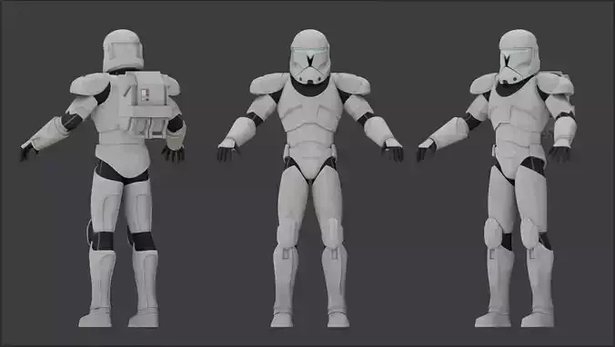 Republic Commando Clone Wars  Low-poly 3D model