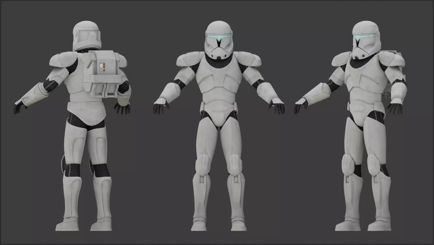 Republic Commando Clone Wars  Low-poly 3D model_0