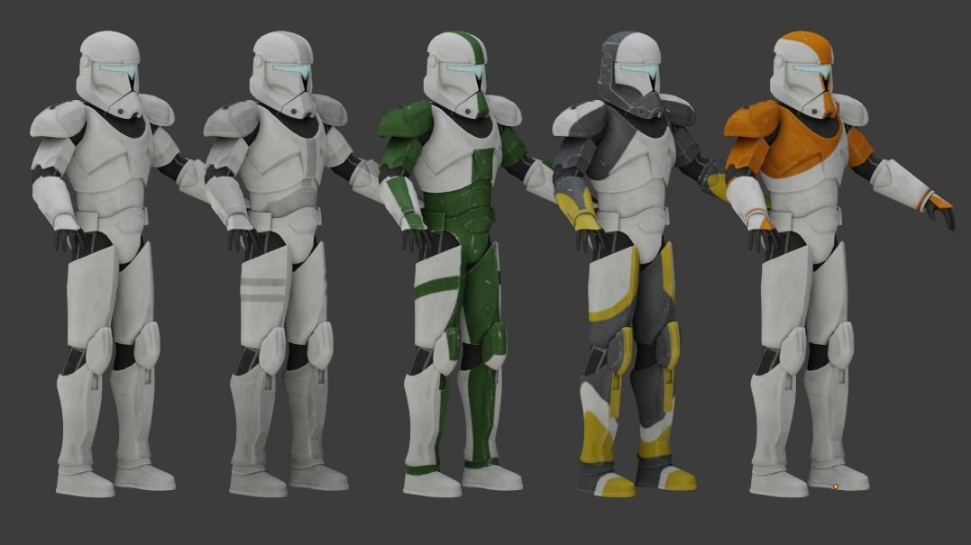 Republic Commando Clone Wars  Low-poly 3D model_1