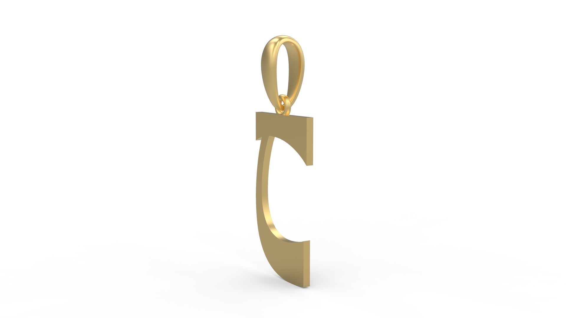 Initial Letters Pendant Mollie Rocky T 3D print model_1