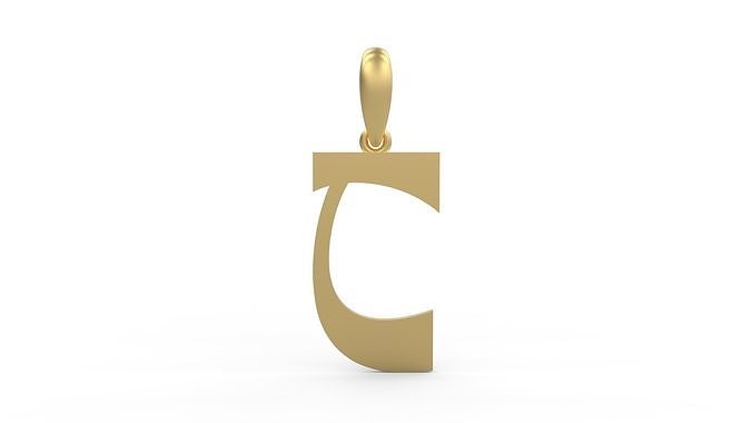 Initial Letters Pendant Mollie Rocky T 3D print model