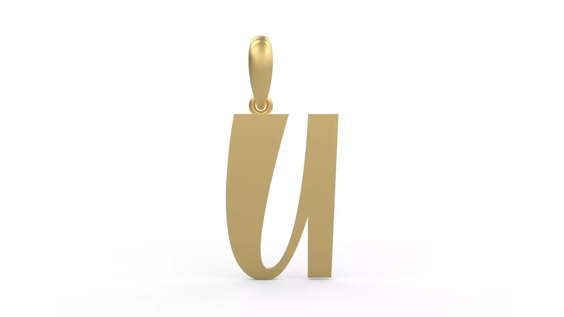Initial Letters Pendant Mollie Rocky U 3D print model_0