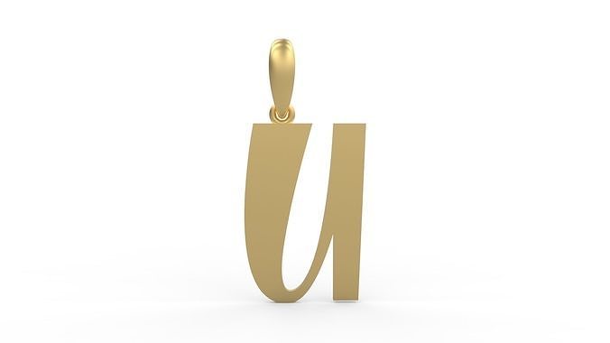 Initial Letters Pendant Mollie Rocky U 3D print model