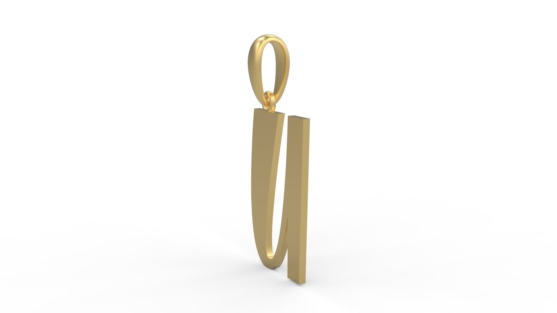 Initial Letters Pendant Mollie Rocky U 3D print model_1