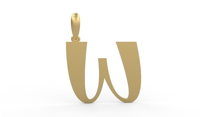 Initial Letters Pendant Mollie Rocky W 3D print model