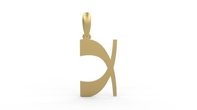 Initial Letters Pendant Mollie Rocky X 3D print model