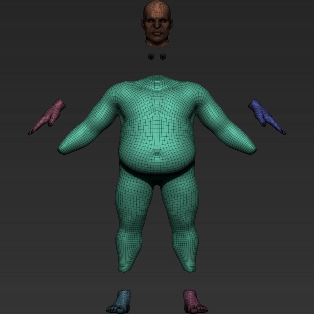 Stylized Gnome Base Mesh 3D model_6