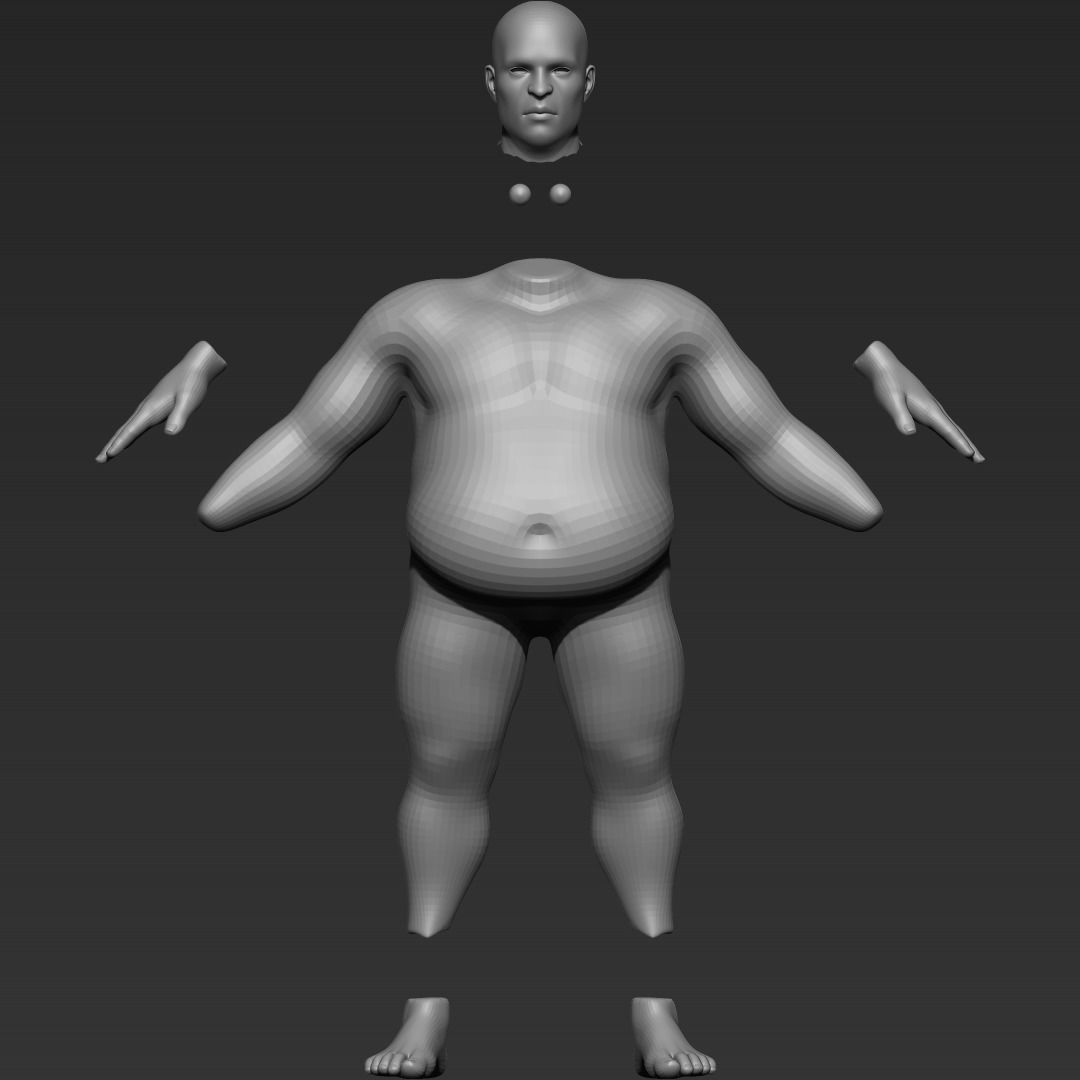 Stylized Gnome Base Mesh 3D model_8