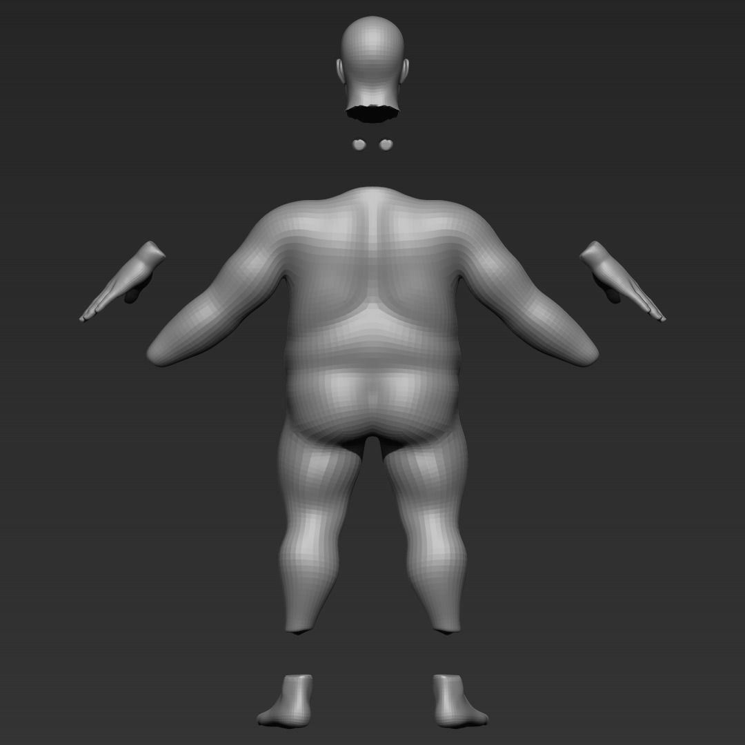 Stylized Gnome Base Mesh 3D model_9