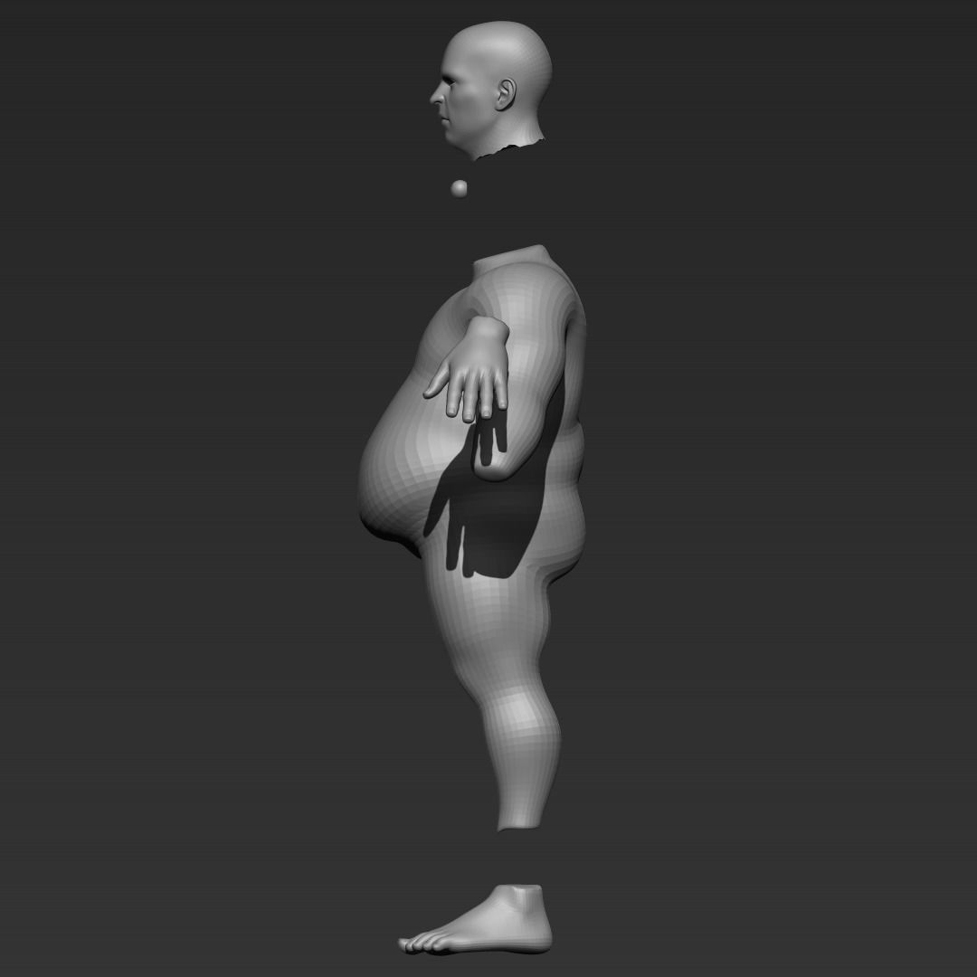 Stylized Gnome Base Mesh 3D model_7