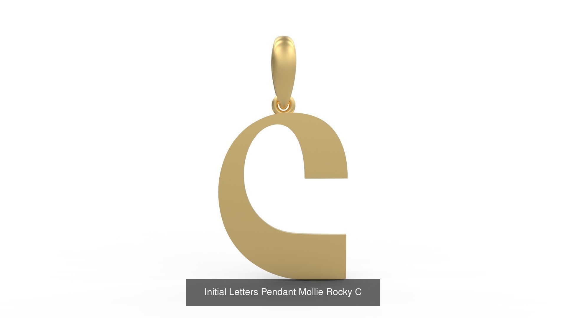 Initial Letters Pendant Alphabets Mollie Rocky 3D Model Collection_5