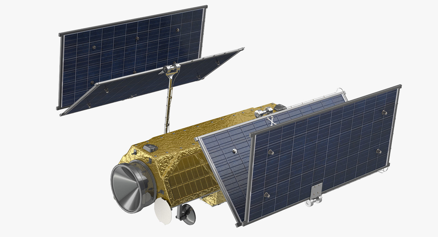 Communications Satellite Rigged 3D model_5
