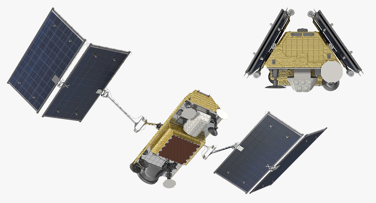 Communications Satellite Rigged 3D model_11