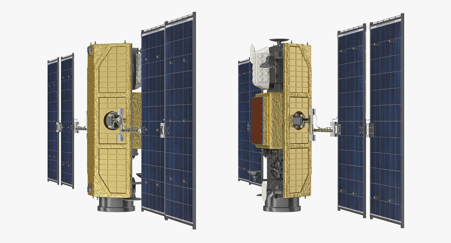 Communications Satellite Rigged 3D model_10