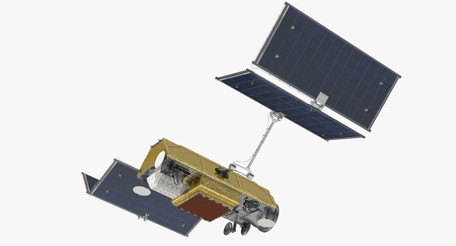 Communications Satellite Rigged 3D model_1