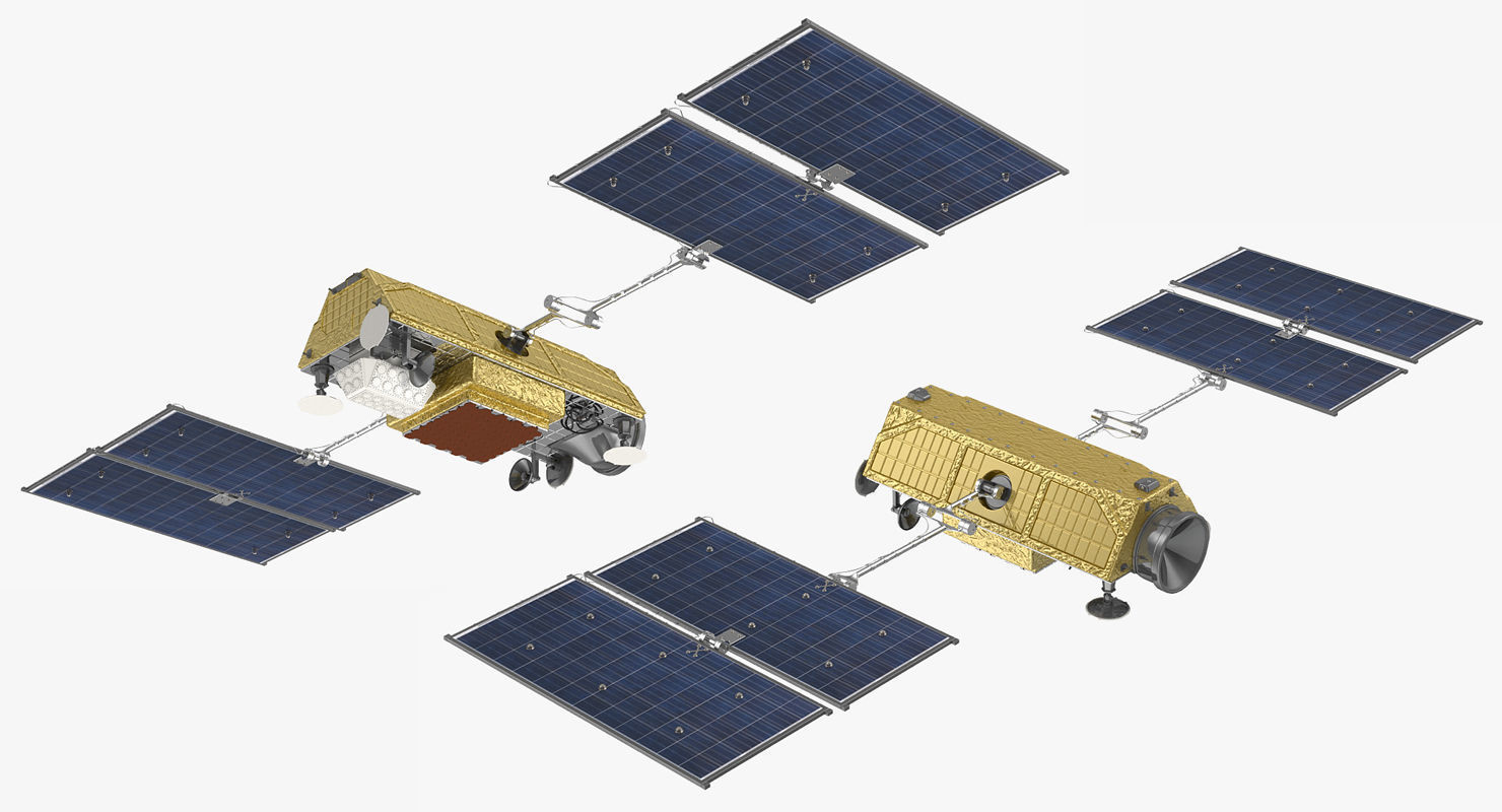 Communications Satellite Rigged 3D model_9