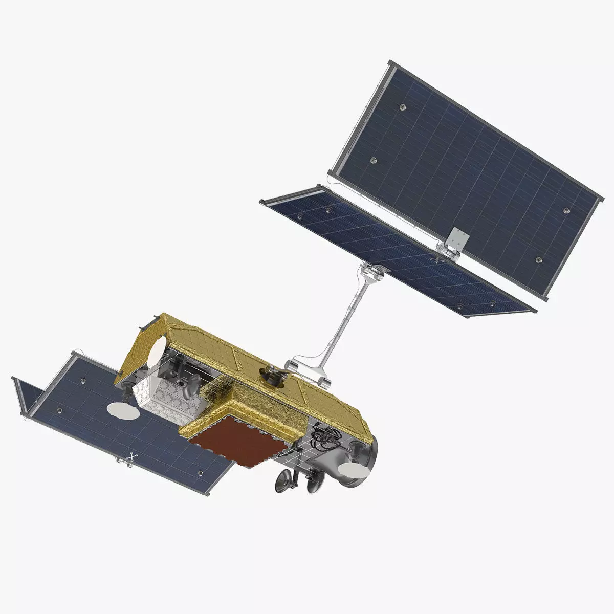 Communications Satellite Rigged 3D model_0