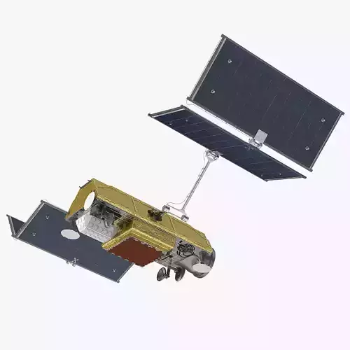 Communications Satellite Rigged 3D model
