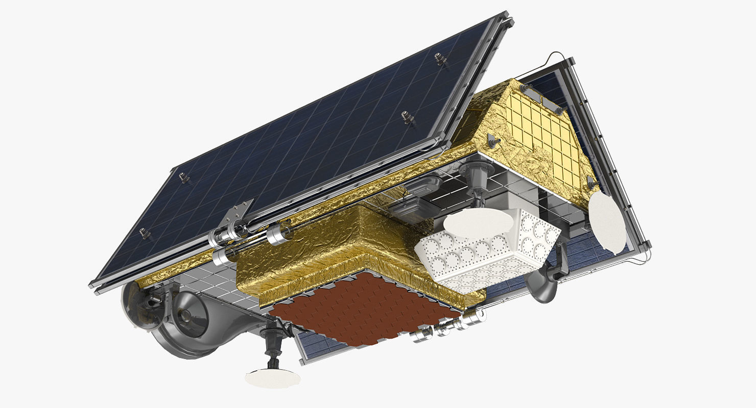 Communications Satellite Rigged 3D model_6