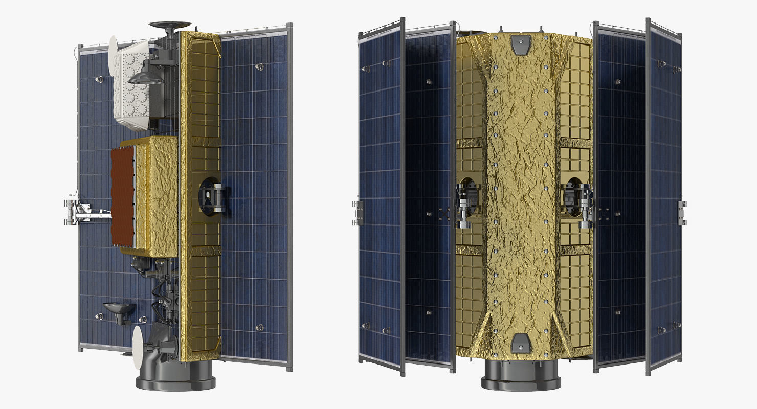 Communications Satellite Rigged 3D model_12