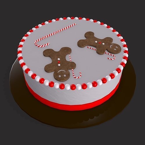 Ginger Bread Man Cake Low-poly 3D model 7