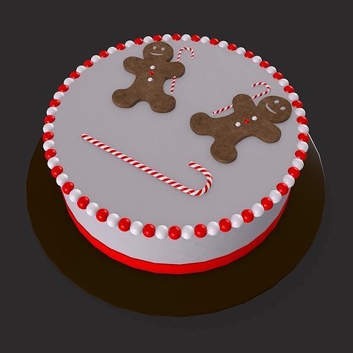 Ginger Bread Man Cake Low-poly 3D model 5