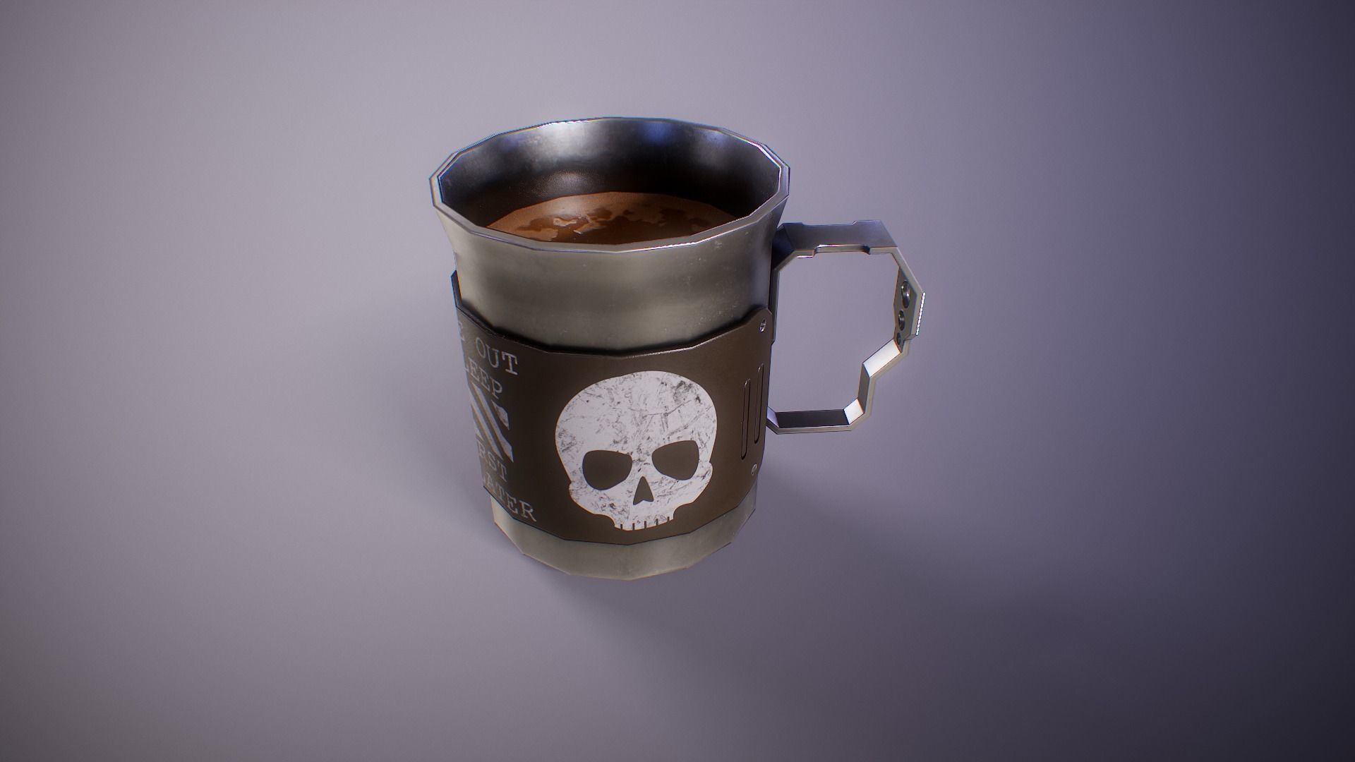PBR Sci-Fi Coffee Mug Collection Low-poly 3D model_14