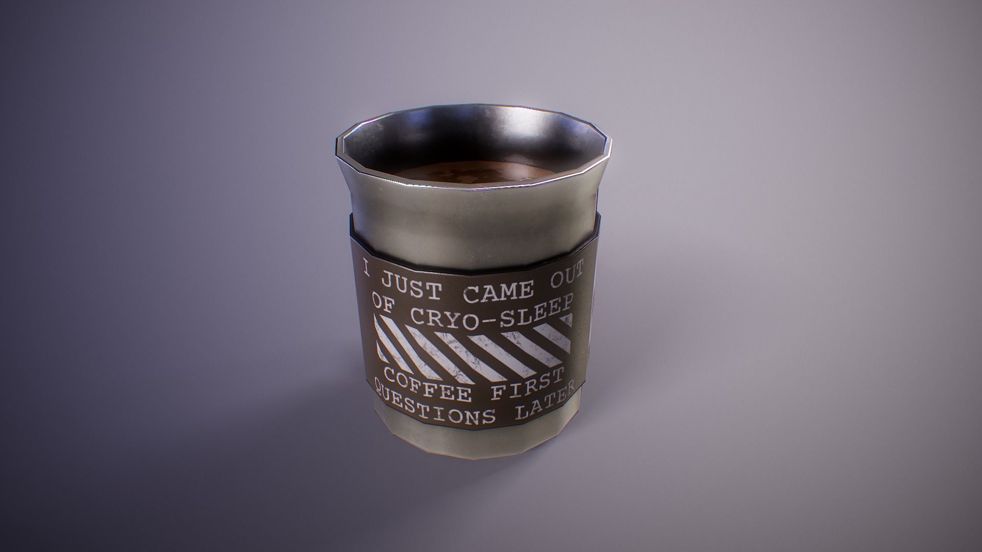 PBR Sci-Fi Coffee Mug Collection Low-poly 3D model_9