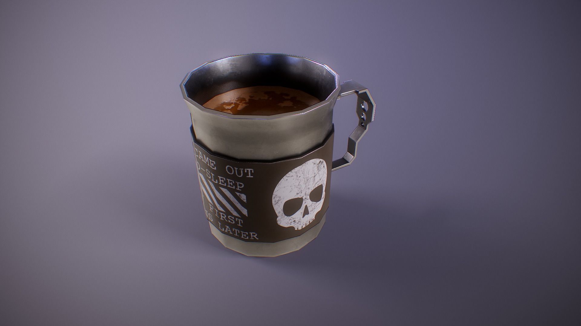 PBR Sci-Fi Coffee Mug Collection Low-poly 3D model_3