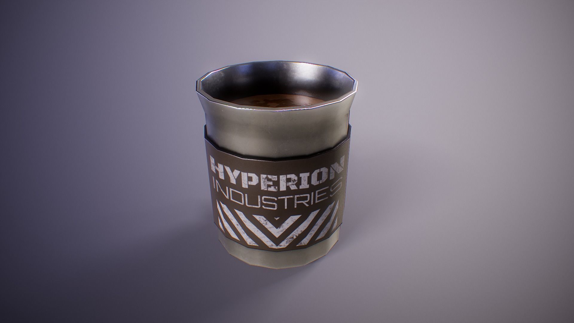 PBR Sci-Fi Coffee Mug Collection Low-poly 3D model_10