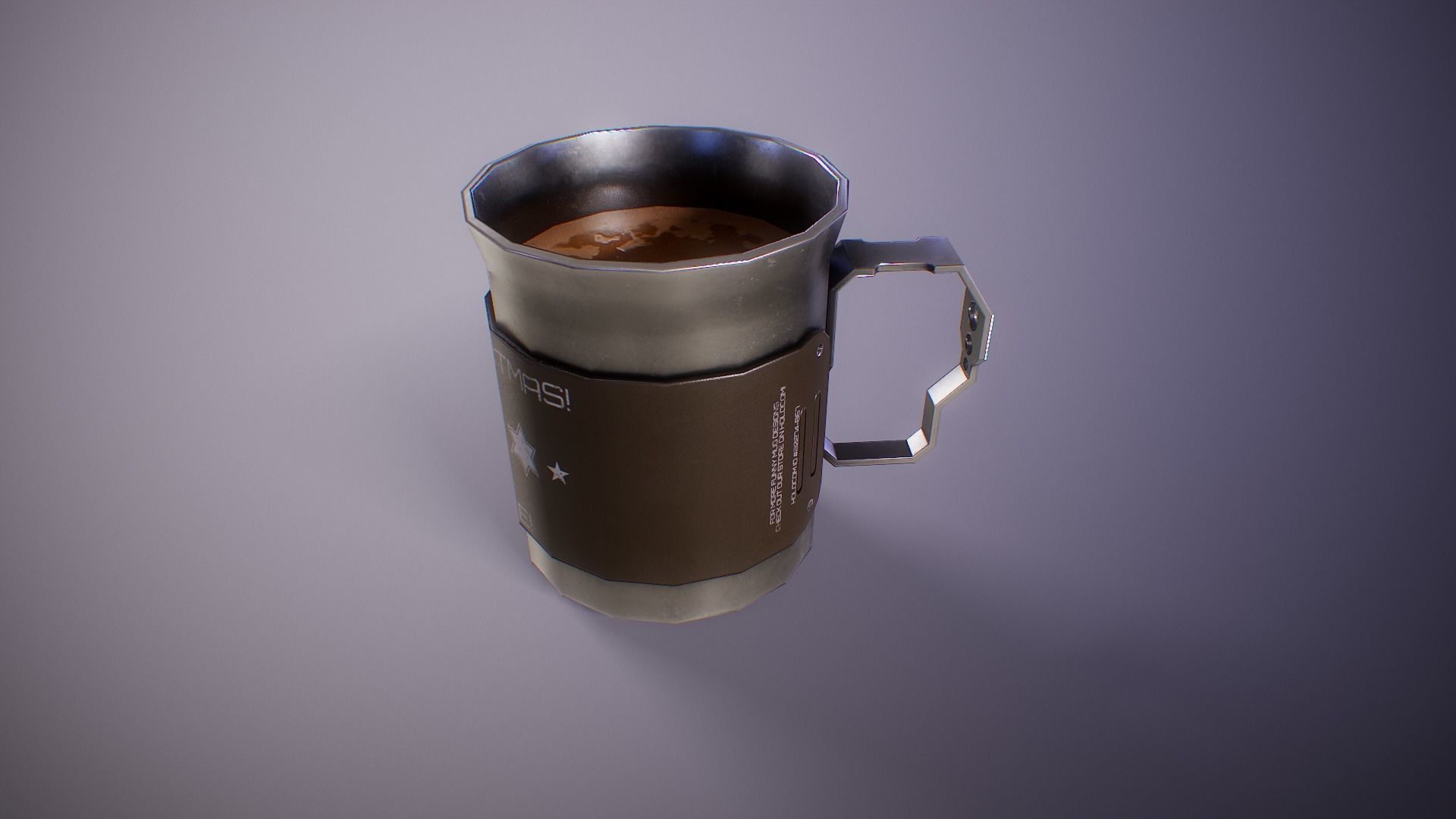 PBR Sci-Fi Coffee Mug Collection Low-poly 3D model_15