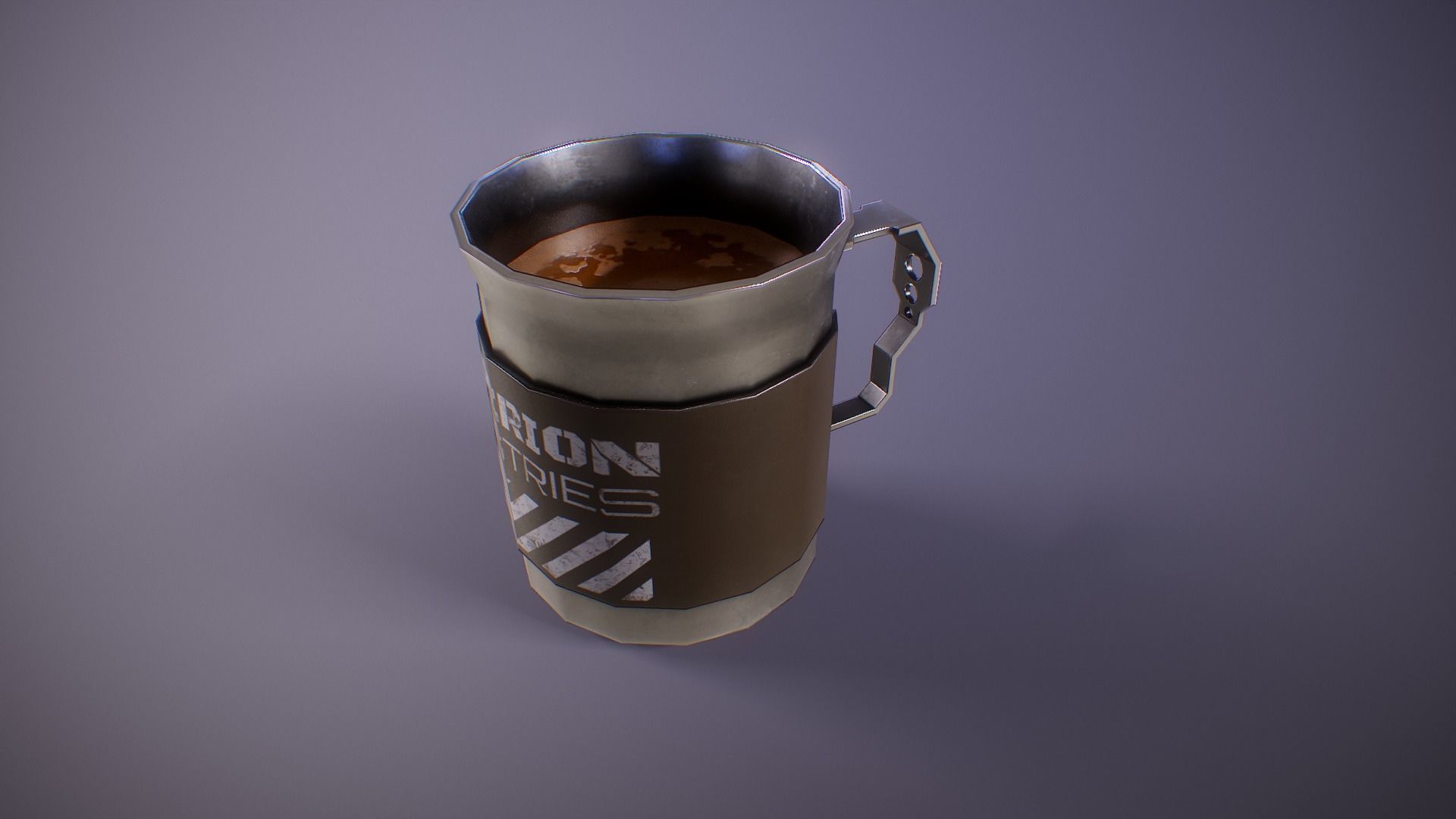 PBR Sci-Fi Coffee Mug Collection Low-poly 3D model_5