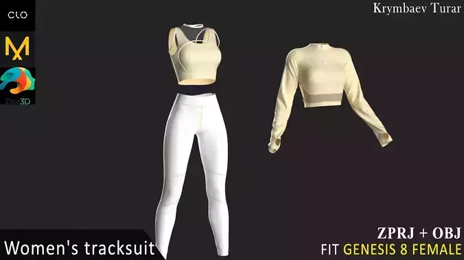 Female tracksuit Marvelous Designer project 
