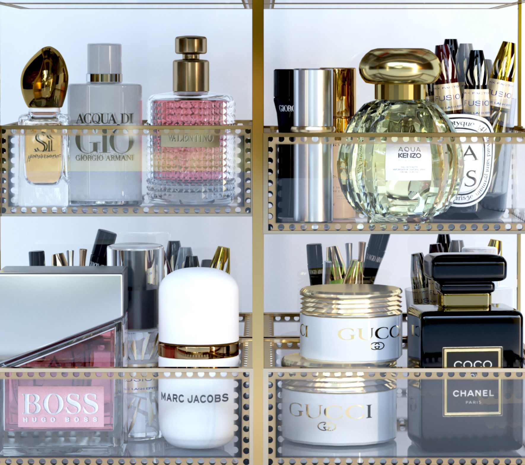 A set of cosmetics for beauty salons and stylists 3D model_4