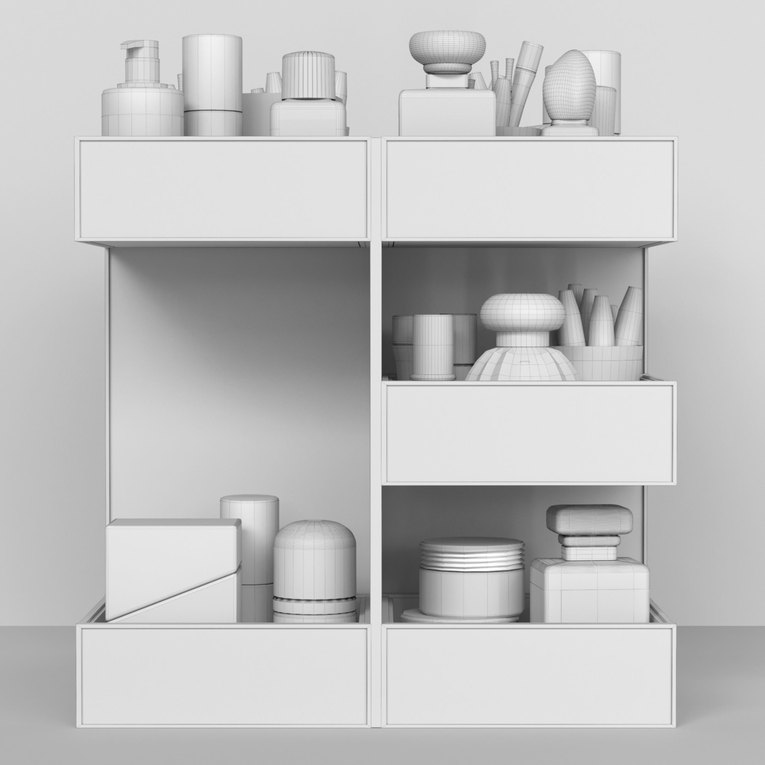 A set of cosmetics for beauty salons and stylists 3D model_2