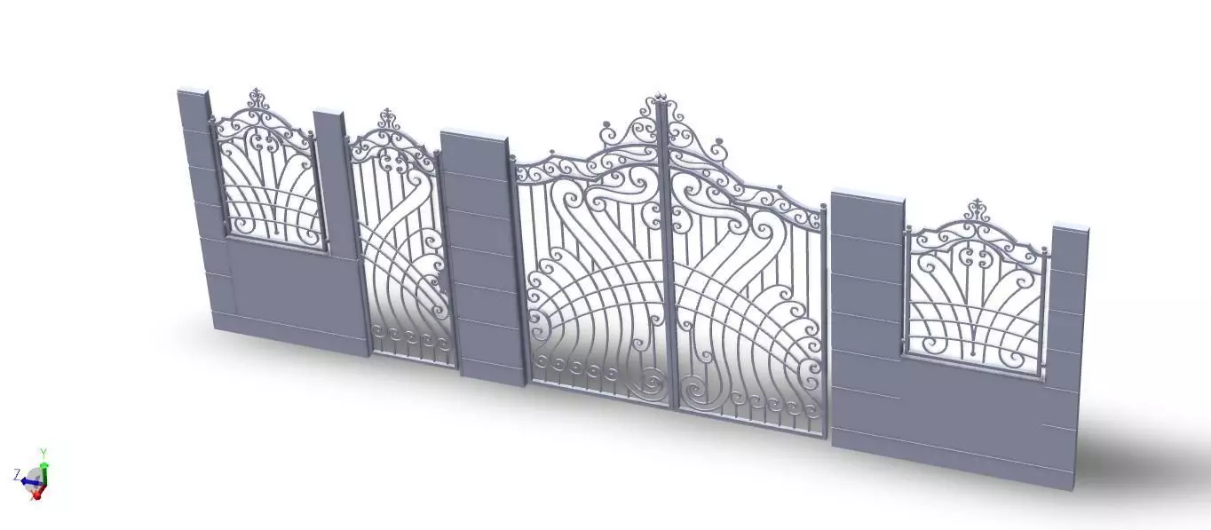 Majestic doors and gates 3D model_0