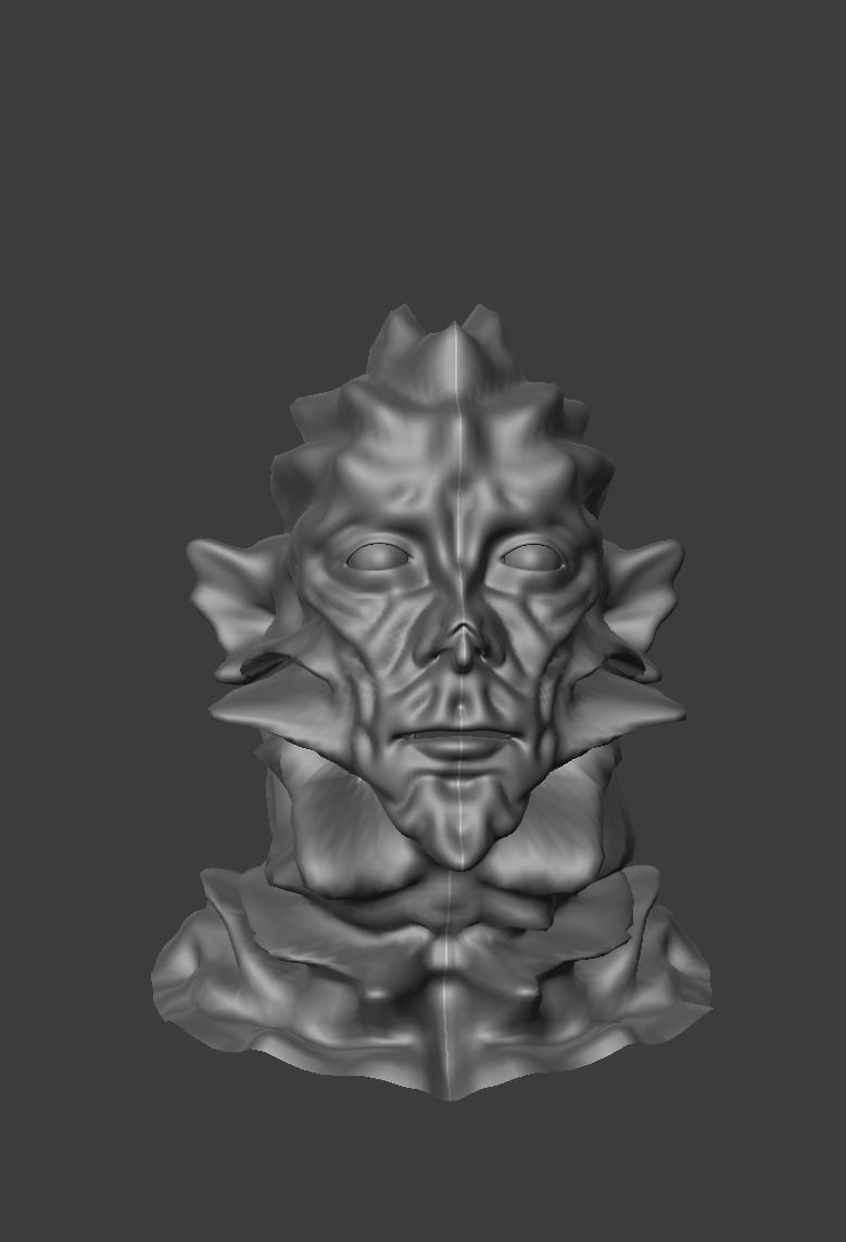 Fishman bust 3D model_2