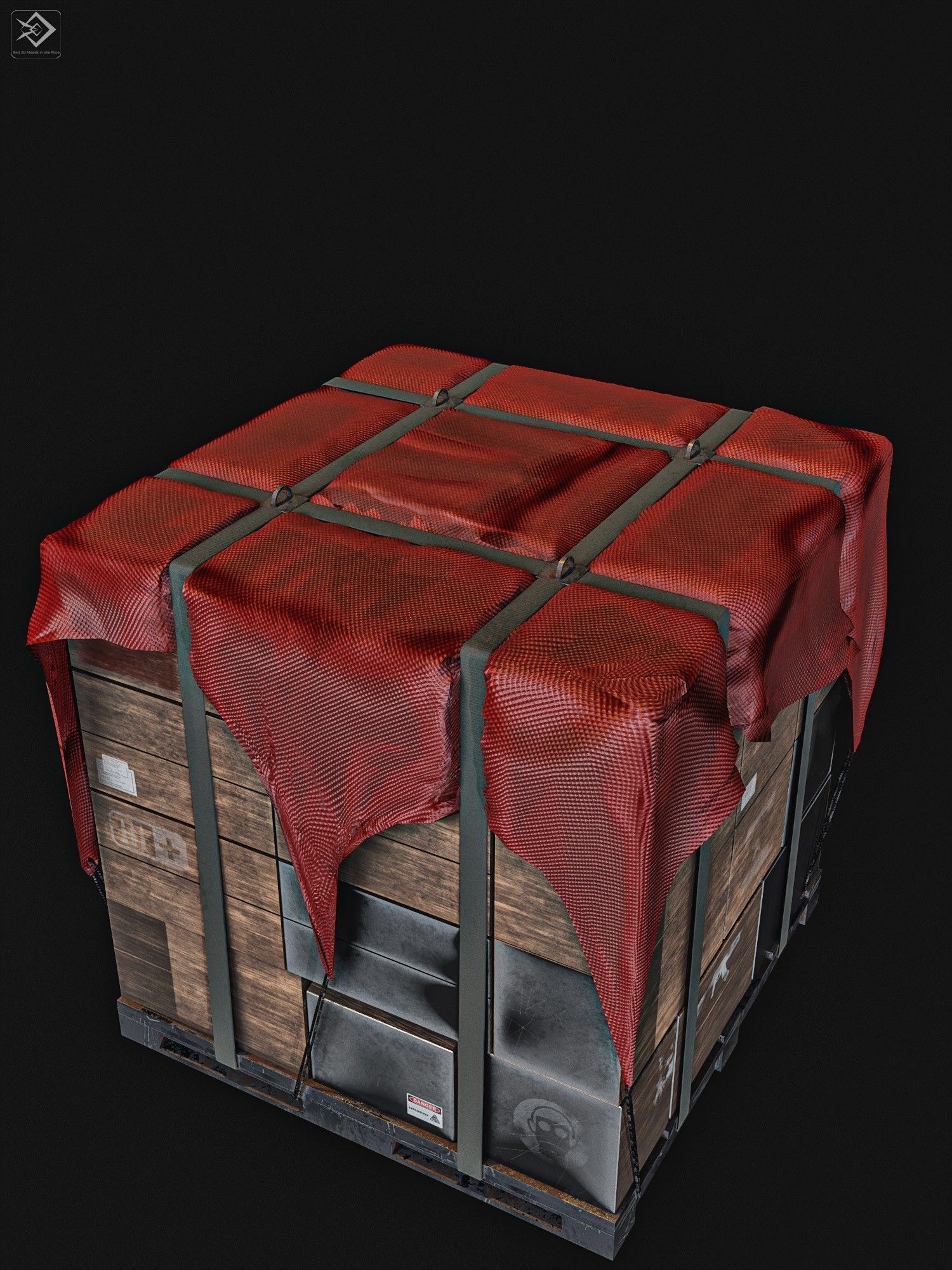 Airdrop Military Low-poly 3D model_8