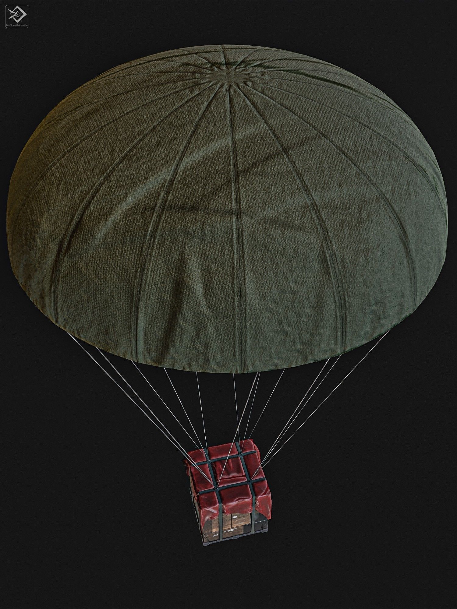 Airdrop Military Low-poly 3D model_3