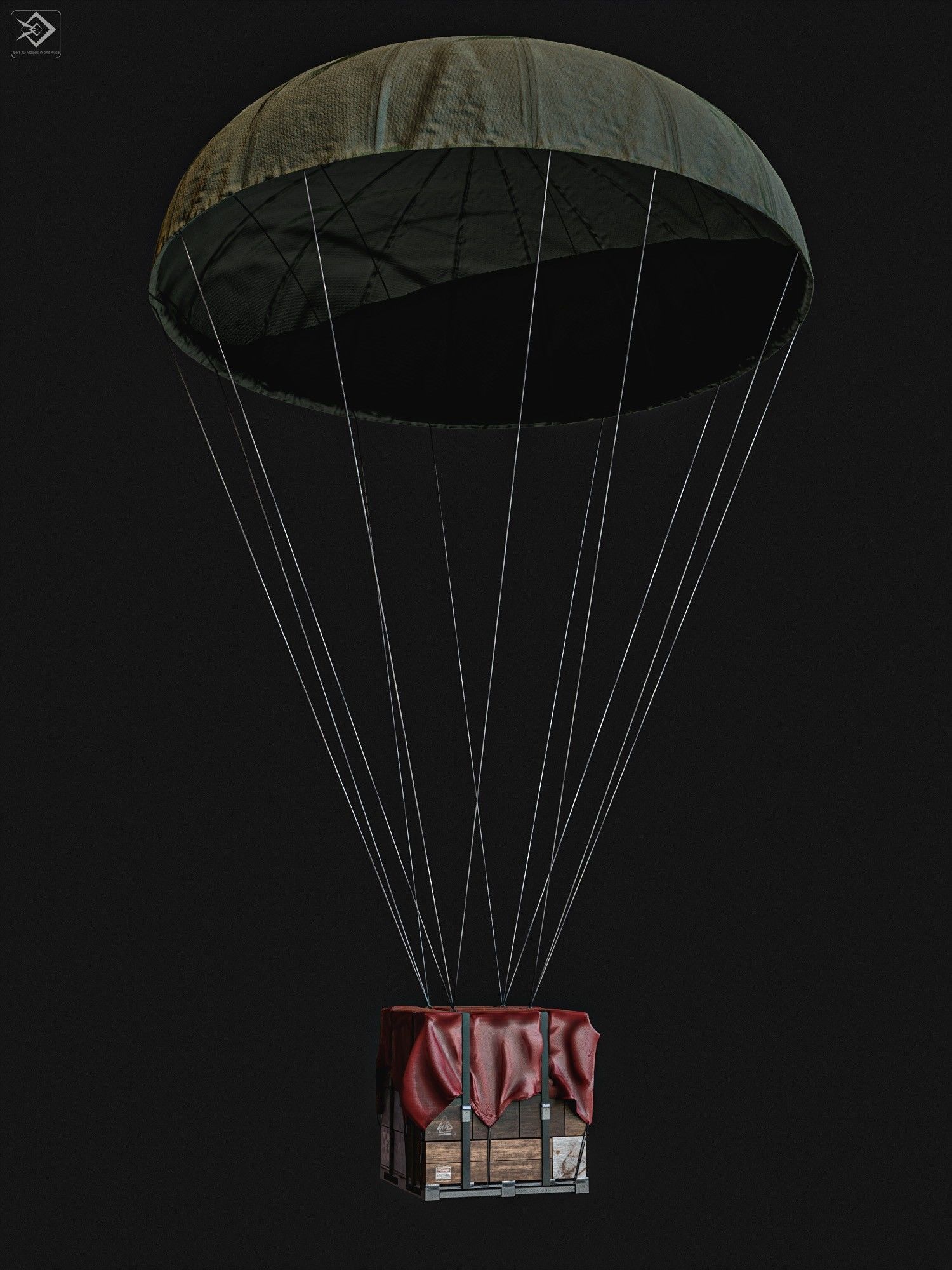Airdrop Military Low-poly 3D model_9