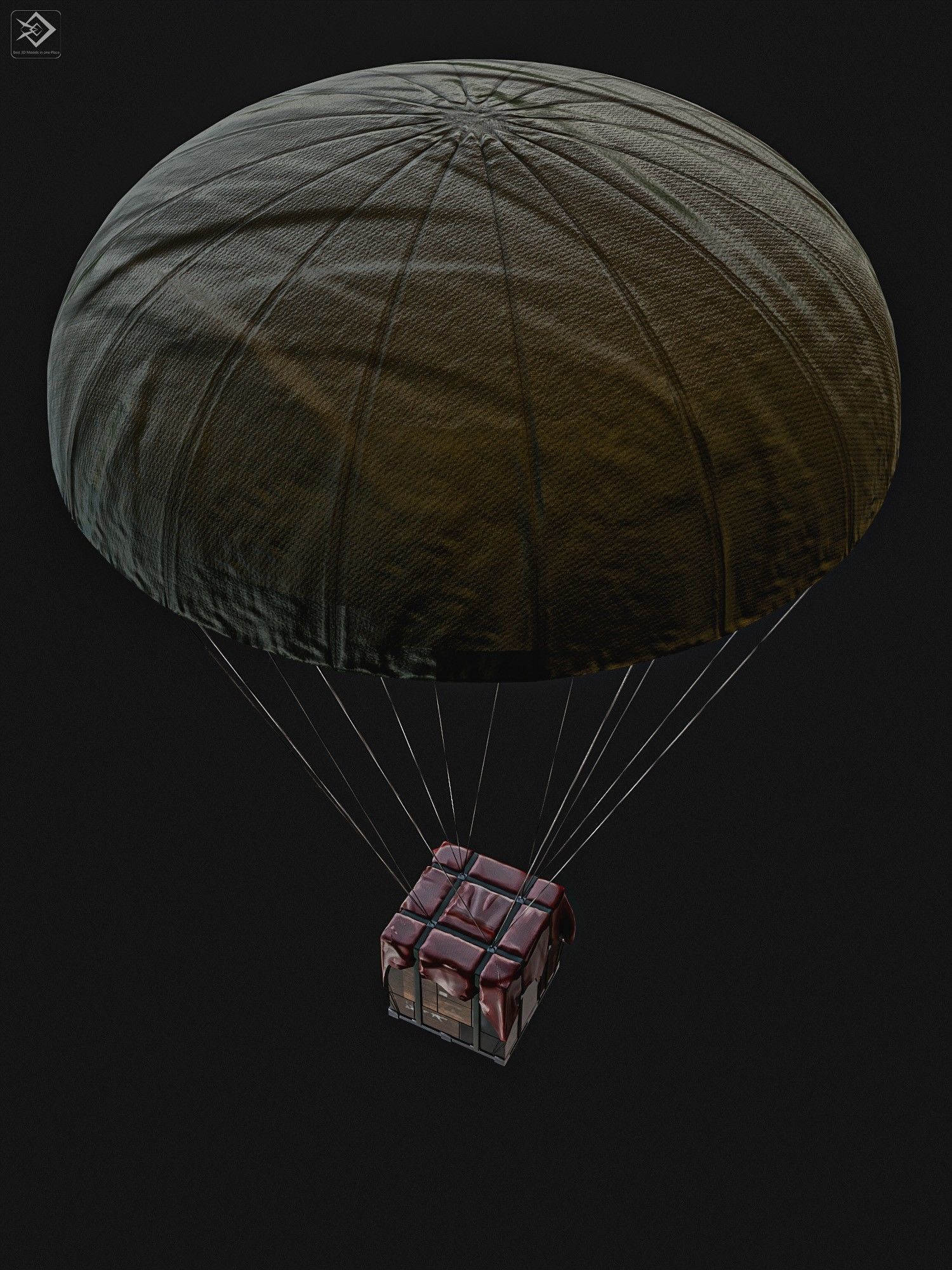 Airdrop Military Low-poly 3D model_2