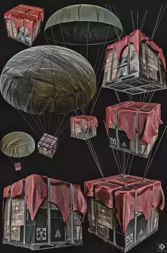 Airdrop Military Low-poly 3D model