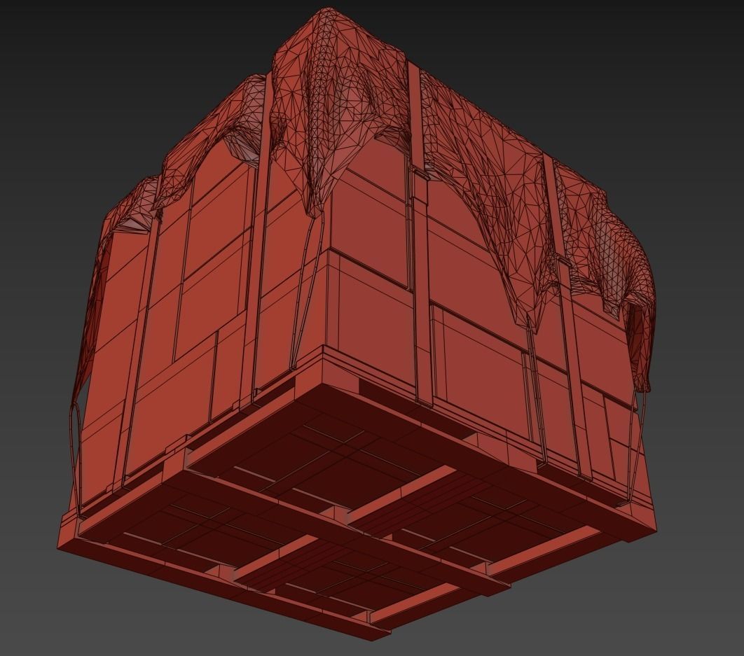 Airdrop Military Low-poly 3D model_13