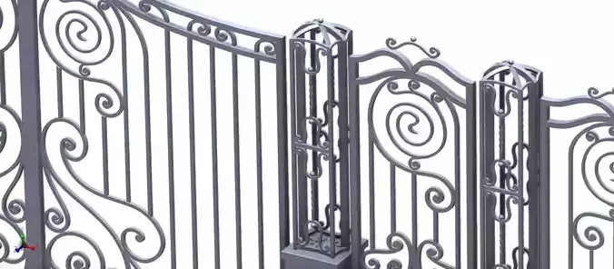 Gate with ornamental wrought iron