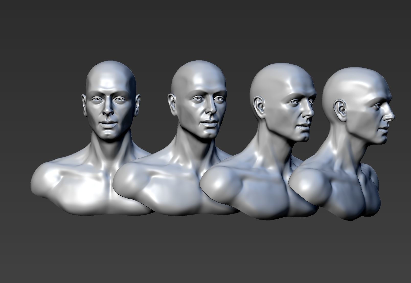 Young Man Head  3D print model_6