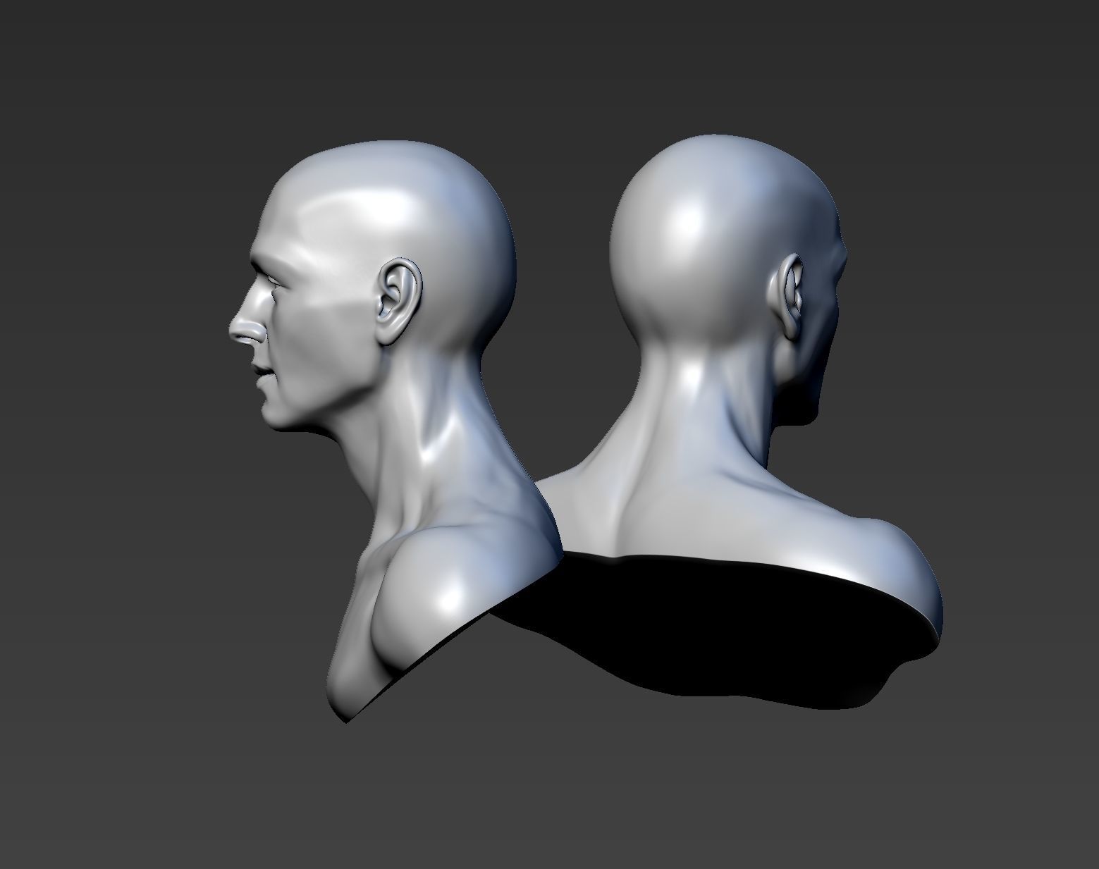 Young Man Head  3D print model_9