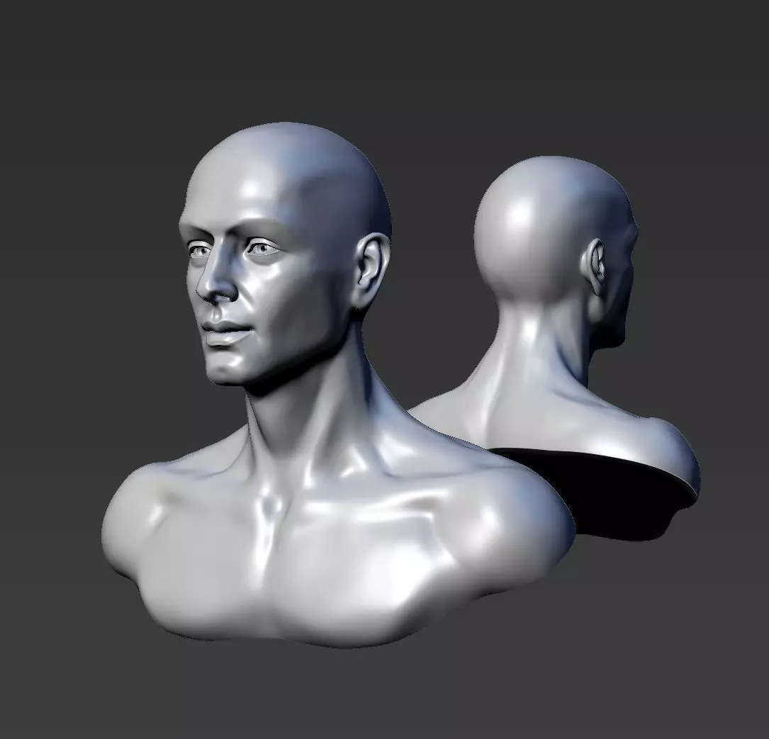 Young Man Head  3D print model_0