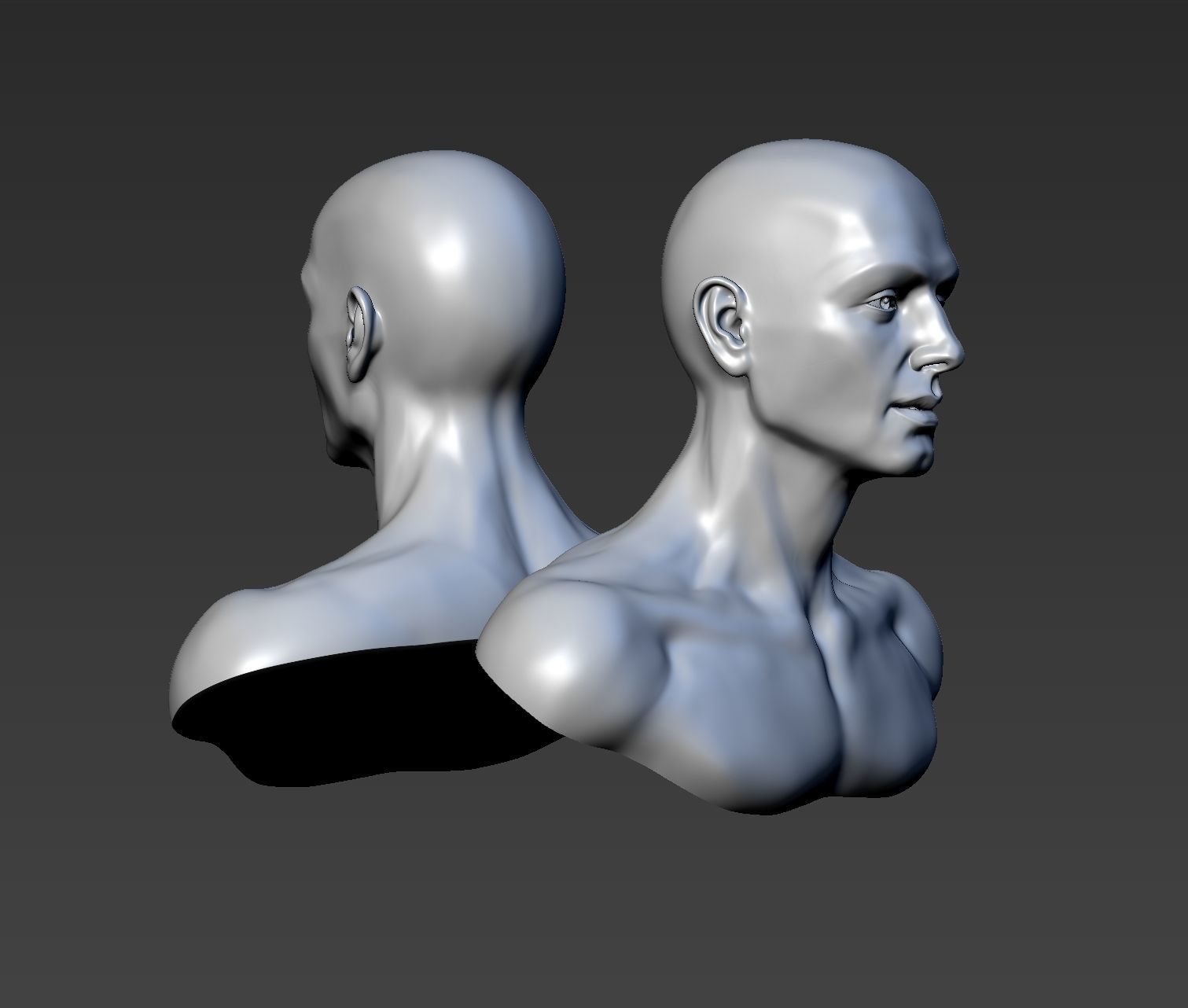 Young Man Head  3D print model_8