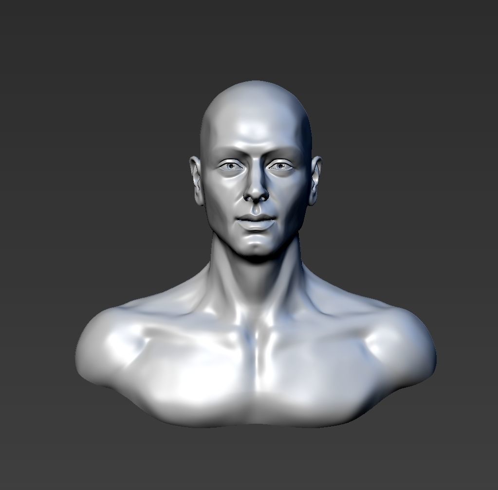 Young Man Head  3D print model_1